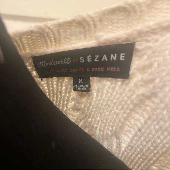 Women's Cable Knit Sweater - White - Picture 5 of 10